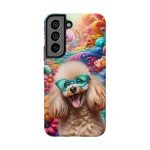 Funky Poodle Fantasy Tough Phone Case, Vibrantl Dog Tough Phone Case, Fun Gift for Dog Lovers, Unique Phone Accessory, IPhone, Galaxy