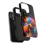 Vibrant Pup Art Tough Phone Case - Protective Cover for iPhone and Galaxy, Durable and Stylish, Live In Color, IPhone, Galaxy