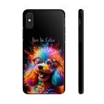Vibrant Pup Art Tough Phone Case - Protective Cover for iPhone and Galaxy, Durable and Stylish, Live In Color, IPhone, Galaxy