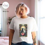 The Soul Companions Cat Lovers Tarot Card Graphic T-shirt - Witchcraft Love Spell Mystical Pagan Divination Shirt - Plus Size S-3X