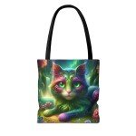 Enchanted Forest Cat Tote Bag - Mystical Art Carry-All, Available in 13&quot;, 16&quot;, and 18&quot;
