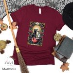 The Soul Companions Cat Lovers Tarot Card Graphic T-shirt - Witchcraft Love Spell Mystical Pagan Divination Shirt - Plus Size S-3X