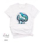 Aurora Borealis Labradorite Fox Spirit Animal Graphic T-shirt -  Crystal Witch Gift -  Mystical Pagan Spiritual Magic Shirt - Plus Size S-3X