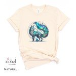 Aurora Borealis Labradorite Fox Spirit Animal Graphic T-shirt -  Crystal Witch Gift -  Mystical Pagan Spiritual Magic Shirt - Plus Size S-3X