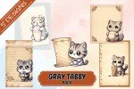 Adorable Cat Café Printable Junk Journal Kit, 35 Unique Charming Designs for Crafting, Scrapbooking