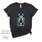 The Shadow Prowler Black Cat Tarot Card Graphic T-shirt - Full Moon Divine Feminine Mystical Pagan Divination Shirt - - Plus Size S-3X