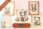 Adorable Cat Café Printable Junk Journal Kit, 35 Unique Charming Designs for Crafting, Scrapbooking