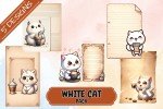 Adorable Cat Café Printable Junk Journal Kit, 35 Unique Charming Designs for Crafting, Scrapbooking