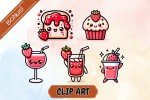 Cute Kawaii Highland Cows with Strawberries | Junk Journaling | Scrapbooking | Digital Paper Ephemera | Printable | Junk Journal Kit