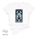 The Shadow Prowler Black Cat Tarot Card Graphic T-shirt - Full Moon Divine Feminine Mystical Pagan Divination Shirt - - Plus Size S-3X