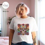 Rainbow Sugar Skull Graphic T-Shirt - Gay Pride - Day of the Dead - Mystical Pagan Shirt - Halloween Tee - Samhain - Plus Size S-3X