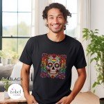 Rainbow Sugar Skull Graphic T-Shirt - Gay Pride - Day of the Dead - Mystical Pagan Shirt - Halloween Tee - Samhain - Plus Size S-3X