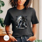 Underworld Dark Goddess Graphic T-shirt for Witches - Divine Feminine Raven Skull Pagan Shirt - Norse Mythology - Plus Size S-3X