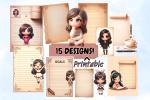 Adorable Characters Printable Planner Pages - 15 Unique Design Set for Creative Organization and Goal Setting, Instant Download