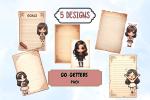 Adorable Characters Printable Planner Pages - 15 Unique Design Set for Creative Organization and Goal Setting, Instant Download