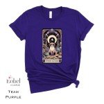 Witchy Cat Mom Tarot Card Graphic T-shirt - Full Moon Divine Feminine Mystical Pagan Divination Shirt - - Plus Size S-3X