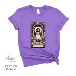 Witchy Cat Mom Tarot Card Graphic T-shirt - Full Moon Divine Feminine Mystical Pagan Divination Shirt - - Plus Size S-3X
