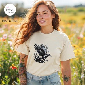 Black Obsidian Raven Graphic T-shirt -  Crystal Witch Gift - Protection Stone - Mystical Pagan Spiritual Gothic Shirt - Plus Size S-3X
