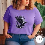 Black Obsidian Raven Graphic T-shirt -  Crystal Witch Gift - Protection Stone - Mystical Pagan Spiritual Gothic Shirt - Plus Size S-3X