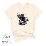 Black Obsidian Raven Graphic T-shirt -  Crystal Witch Gift - Protection Stone - Mystical Pagan Spiritual Gothic Shirt - Plus Size S-3X