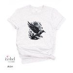 Black Obsidian Raven Graphic T-shirt -  Crystal Witch Gift - Protection Stone - Mystical Pagan Spiritual Gothic Shirt - Plus Size S-3X