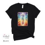 Clear Quartz Chakra Wand Graphic T-shirt -  Crystal Witch Gift - Mystical Pagan Spiritual Meditation Yoga Shirt - Plus Size S-3X