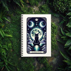 The Shadow Prowler Black Cat Tarot Card Spiral Notebook - Book of Shadows - Goddess  Full Moon Pagan Divination Dream Journal - Shadow Work