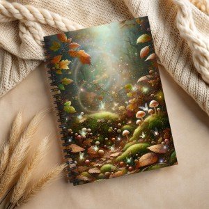 Enchanted Forest with Mushrooms Spiral Notebook - Book of Shadows - Mystical Magical Fairy Faery Pagan Divination Dream Journal  Shadow Work