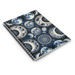 Blue Moon Lunar Phase Spiral Notebook - Book of Shadows - Mystical Magical Pagan Divination Dream Journal -  Shadow Work