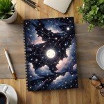 Kawaii Full Moon Spiral Notebook - Book of Shadows - Mystical Magical Pagan Divination Celestial Dream Journal -  Shadow Work