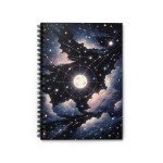 Kawaii Full Moon Spiral Notebook - Book of Shadows - Mystical Magical Pagan Divination Celestial Dream Journal -  Shadow Work