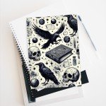 Skulls Ravens and Spell Books Journal - Book of Shadows - Hardback Vintage Pagan Divination Dream Journal - Shadow Work Diary Sketchbook