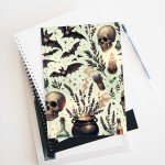 Bats Skulls Magical Herbs Journal - Book of Shadows - Hardback Vintage Magical Pagan Divination Dream Journal - Shadow Work Diary Sketchbook