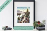 Coastal Christmas Charm - Nautical Holiday Scene Wall Art Decor for Home & Office - Printable Christmas Decor
