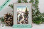 Coastal Christmas Charm - Nautical Holiday Scene Wall Art Decor for Home & Office - Printable Christmas Decor