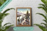 Coastal Christmas Charm - Nautical Holiday Scene Wall Art Decor for Home & Office - Printable Christmas Decor