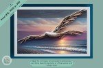 Coastal Elegance Ethereal Driftwood Bird Art: Sunset Flight Over Coastal Waters - Downloadable Printable Wall Art for Home or Office Decor