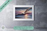 Coastal Elegance Ethereal Driftwood Bird Art: Sunset Flight Over Coastal Waters - Downloadable Printable Wall Art for Home or Office Decor