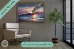 Coastal Elegance Ethereal Driftwood Bird Art: Sunset Flight Over Coastal Waters - Downloadable Printable Wall Art for Home or Office Decor