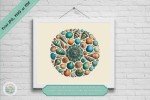 Maritime Meditation: Celestial Seashell Mandala Wall Art for Home Decor, Office - Dowloadable Printables Tranquil & Soothing Coastal Prints