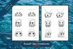 Enchanting Kuwaii Sea Creatures: 37-Designs Printable and Colorable Sticker Pack - Cute Stickers - Under The Sea - Coastal -Instant Download