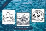 Enchanting Ocean Odyssey: Collection of 37 Kuwaii Sea-Themed Printable Coloring Pages - Ocean Coloring Sheets - Instant Download - Printable