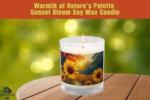 Sunset Bloom Aromatic Soy Wax Candle – Embrace the Warmth of Nature&#39;s Palette