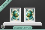 Dual Discus Fish Art Prints - Transformative Teal Abstract Art - Coastal Wall Decor for Home or Office - Downloadable Printable Aquatic Art
