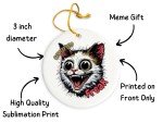 CERTIFIED FREAK - Ugly Cat Ornament, Fun Cat Meme Decoration for Gen Z, Unique Gift for Cat Lovers & Pet Owners, Funny Gift