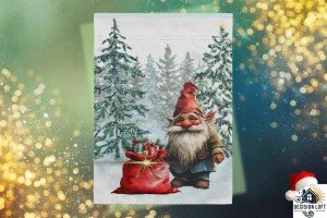 Enchanted Winter Gnome Garden Flag | Festive Outdoor Decor for the Holidays, Perfect for Winter Wonderland Themes