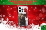 Holiday-Themed Chocolate Lab Phone Case - Cute Dog Phone Cover, Dog Lover Gift, Xmas Pet Accessory, Customizable Dog Case