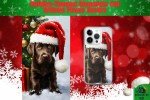 Holiday-Themed Chocolate Lab Phone Case - Cute Dog Phone Cover, Dog Lover Gift, Xmas Pet Accessory, Customizable Dog Case