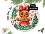 2nd Christmas Personalized Gingerbread Girl Ornament, Custom Bauble for Second Christmas, Cute Holiday Decoration & Keepsake for Baby