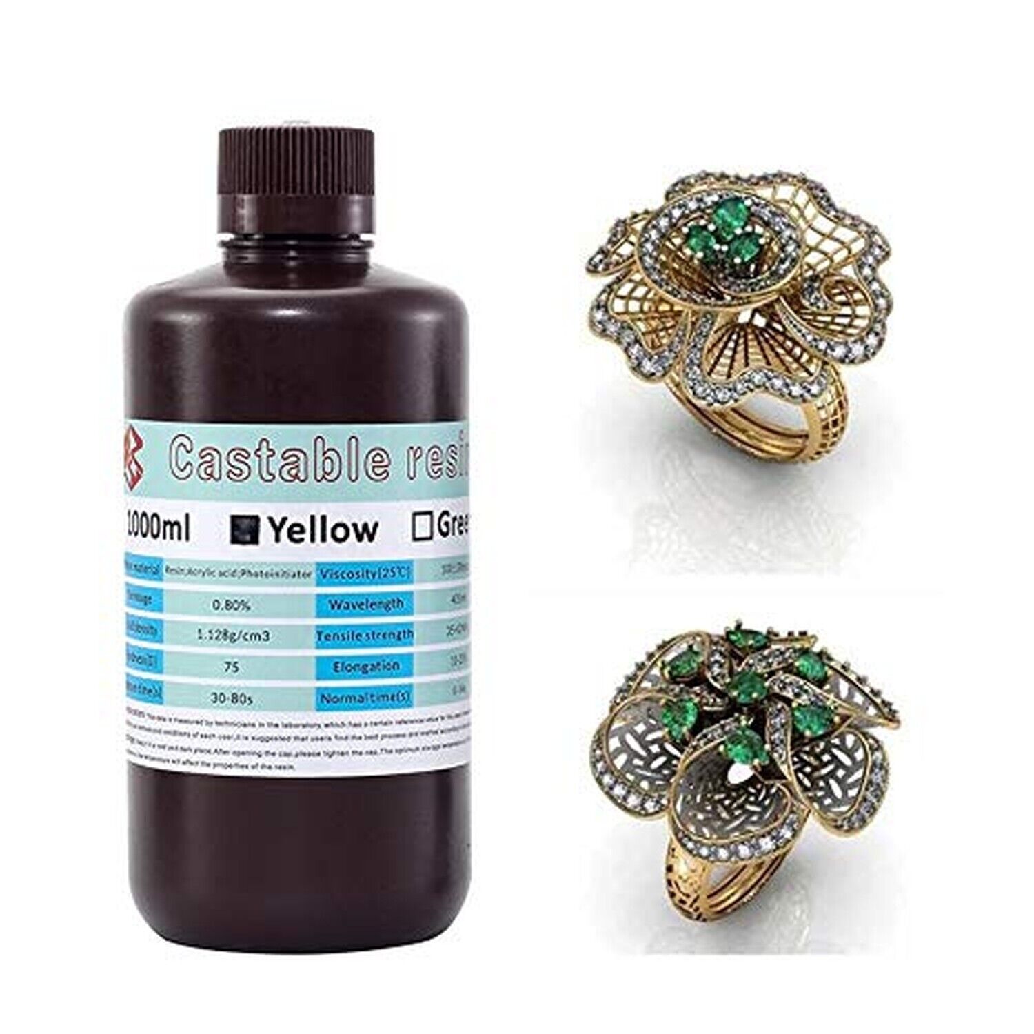 Castable Resin for 3D Jewelry Printing - 1000 ml